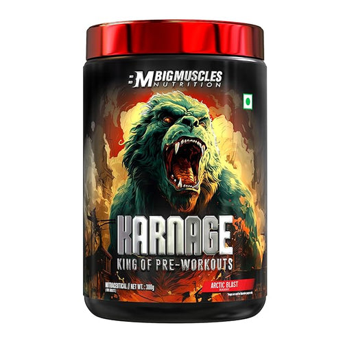 Bigmuscles Nutrition Karnage Pre workout (60 Servings, Sex On the Beach) | Pre-workout Supplement Supports to Improve Focus, Strength, Energy and Pump, Banned Substance Tested, Dope Free, 300g
