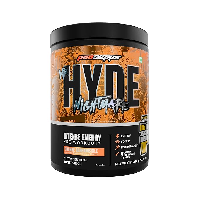 PS PROSUPPS Mr Hyde Nightmare Pre Workout for Men  | Energy & Focus Supplement with Beta Alanine & Caffeine | Best Preworkout Powder | Muscle Endurance Gym Supplements