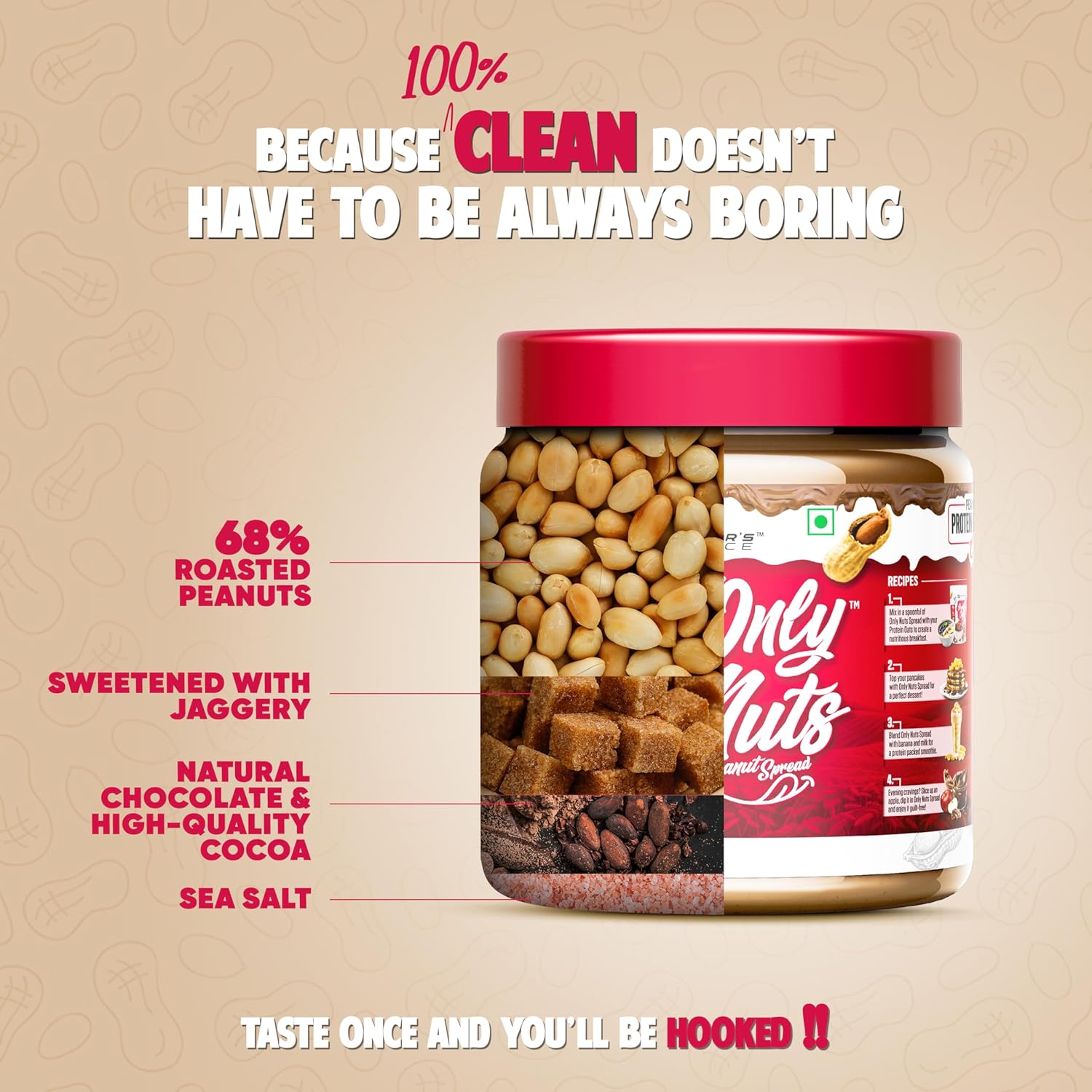 DC Doctors Choice High Protein Crunchy Peanut Butter, Only Nuts, Dark Chocolate Flavour, Gluten-Free, Zero Trans Fat, Vegan, Chocolate Fudge