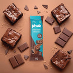 Phab Chocolate Brownie Protein Bar with 21g Protein, 8g High Fibre & 0 Added Sugar 100% Vegetarian | Healthy & Tasty Protein bars | Trans Fat-Free & No Preservatives Protein bars (Pack of 12 x 65g)