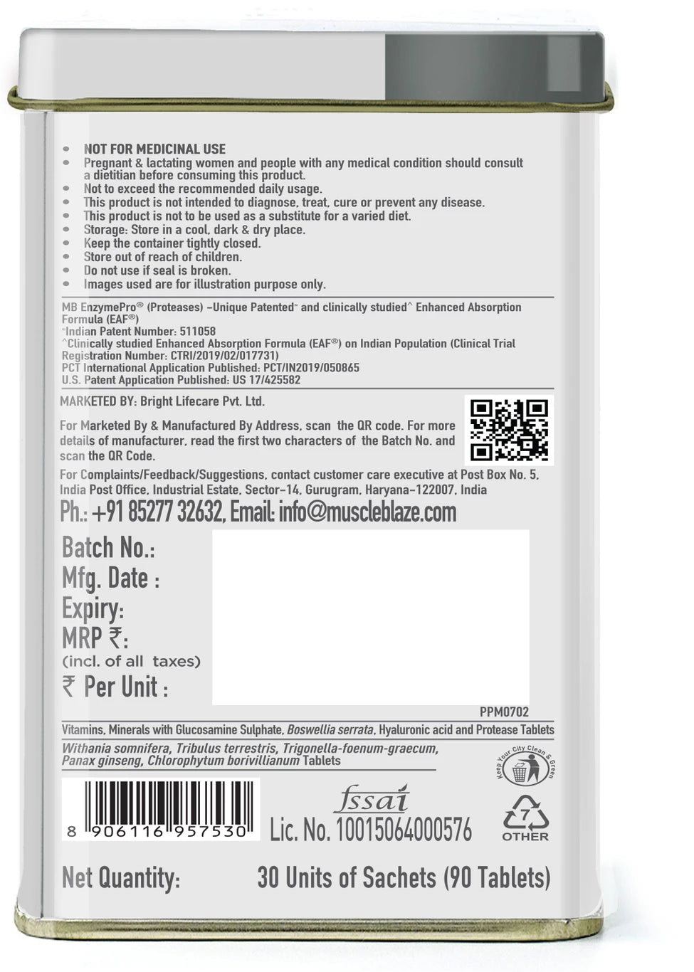 MuscleBlaze Biozyme 5-in-1 Multivitamin - 90 Tabs