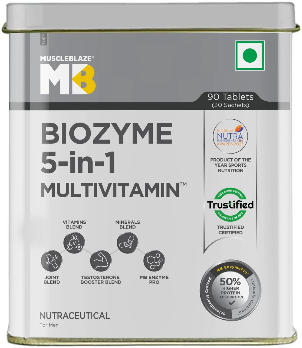MuscleBlaze Biozyme 5-in-1 Multivitamin - 90 Tabs