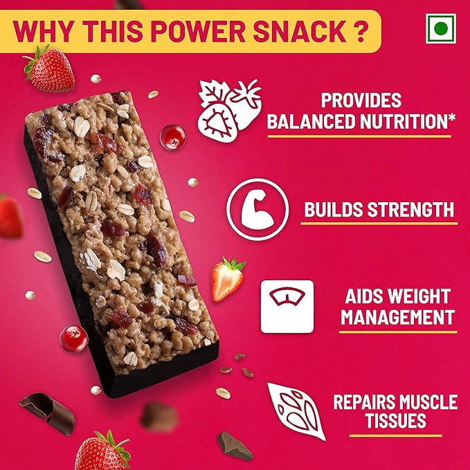 RiteBite Max Protein Ultimate Choco Berry 30g Protein Bars [Pack of 12] Protein Blend, Fiber, Vitamins & Minerals, No Preservatives, 100% Veg, No Added Sugar, For Energy, Fitness & Immunity