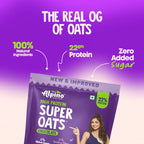 ALPINO 22% High Protein Super  Rolled Oats, Natural Peanut Butter, Cocoa Powder, Nuts & Seeds – 22g Protein, Source of Dietary Fibre & Healthy Fats, No Added Sugar & Salt