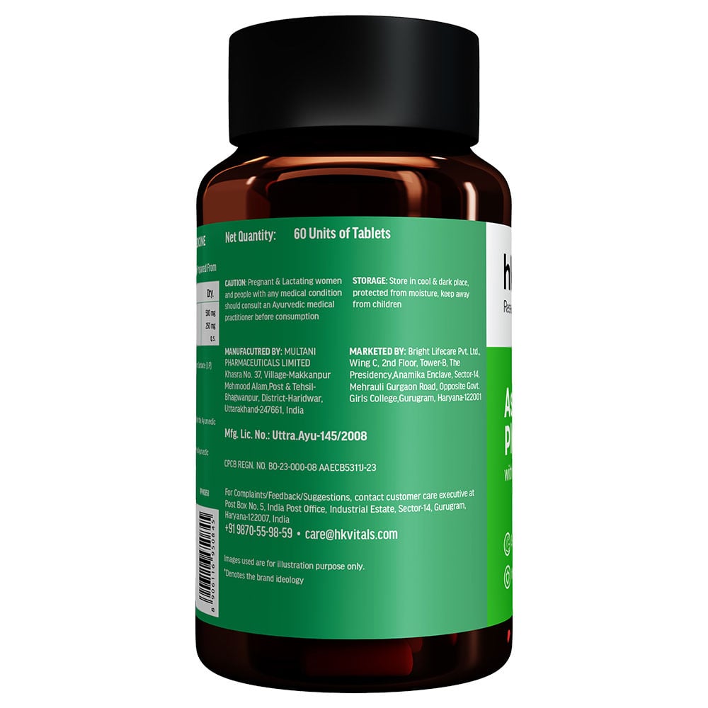 hk vitals Ashwagandha Plus with Tulsi Extract 500mg (60 Tablets) | Improves Muscles Strength | Energy and Immunity Booster
