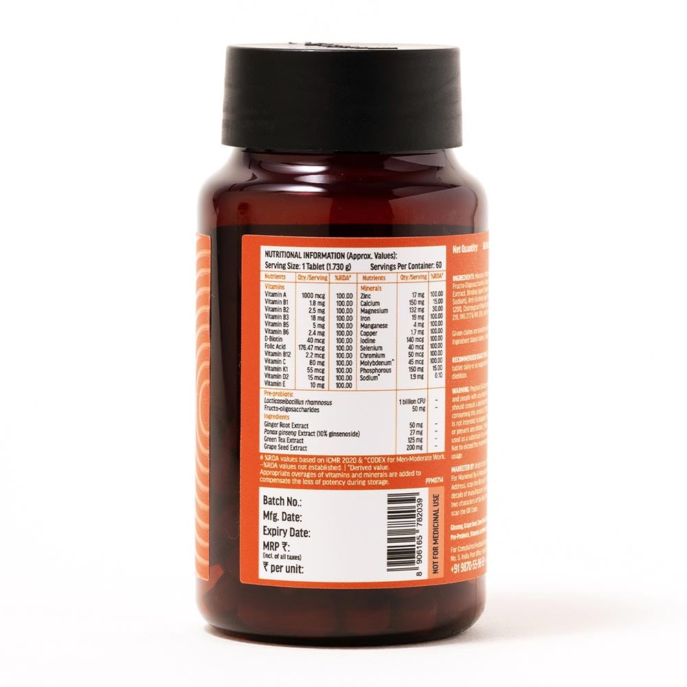 hk vitals Multivitamin Plus Men | Daily Multivitamin for Men, For Energy, Stamina, Immunity, Gut, Heart, Bone & Muscle Health