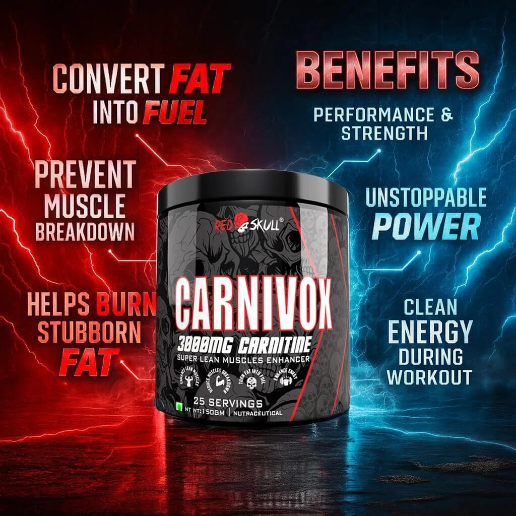redskull nutrition CARNIVOX 3000MG L CARNITINE |Triple Strength Formula |Fast-Acting for Fat Loss Pre Workout