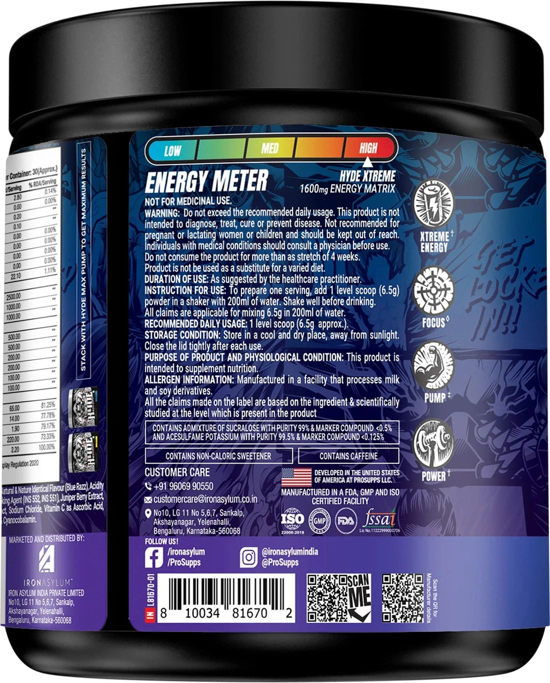 HYDE XTREME HARD HITTING ENERGY PREWORKOUT Pre Workout (195 g)