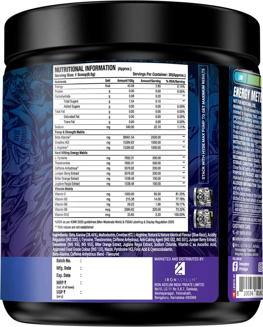 HYDE XTREME HARD HITTING ENERGY PREWORKOUT Pre Workout (195 g)