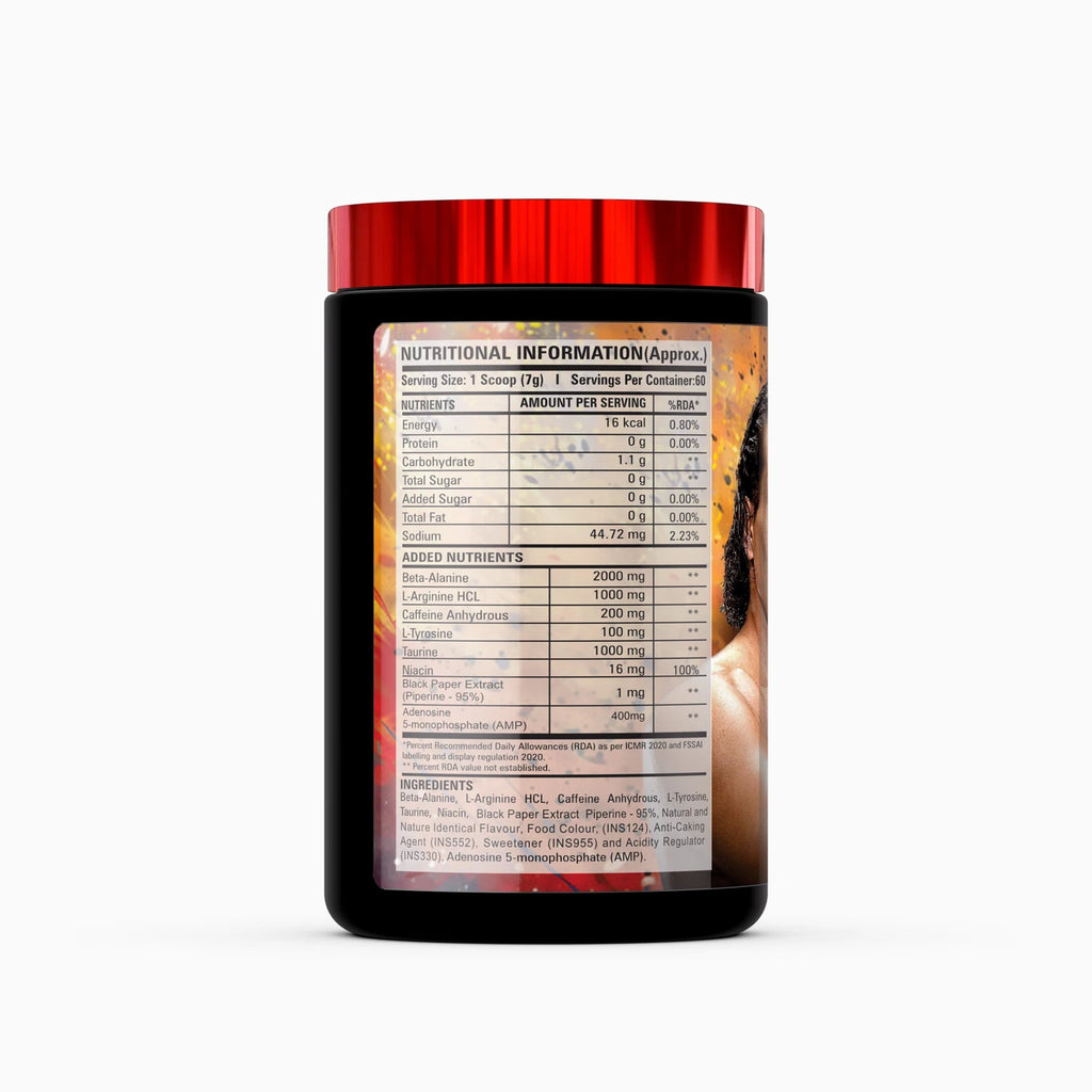 Muscle Club Ring Man Pre-Workout | AMP Powered | By The Great Khali Energy & Focus Booster Pre Workout