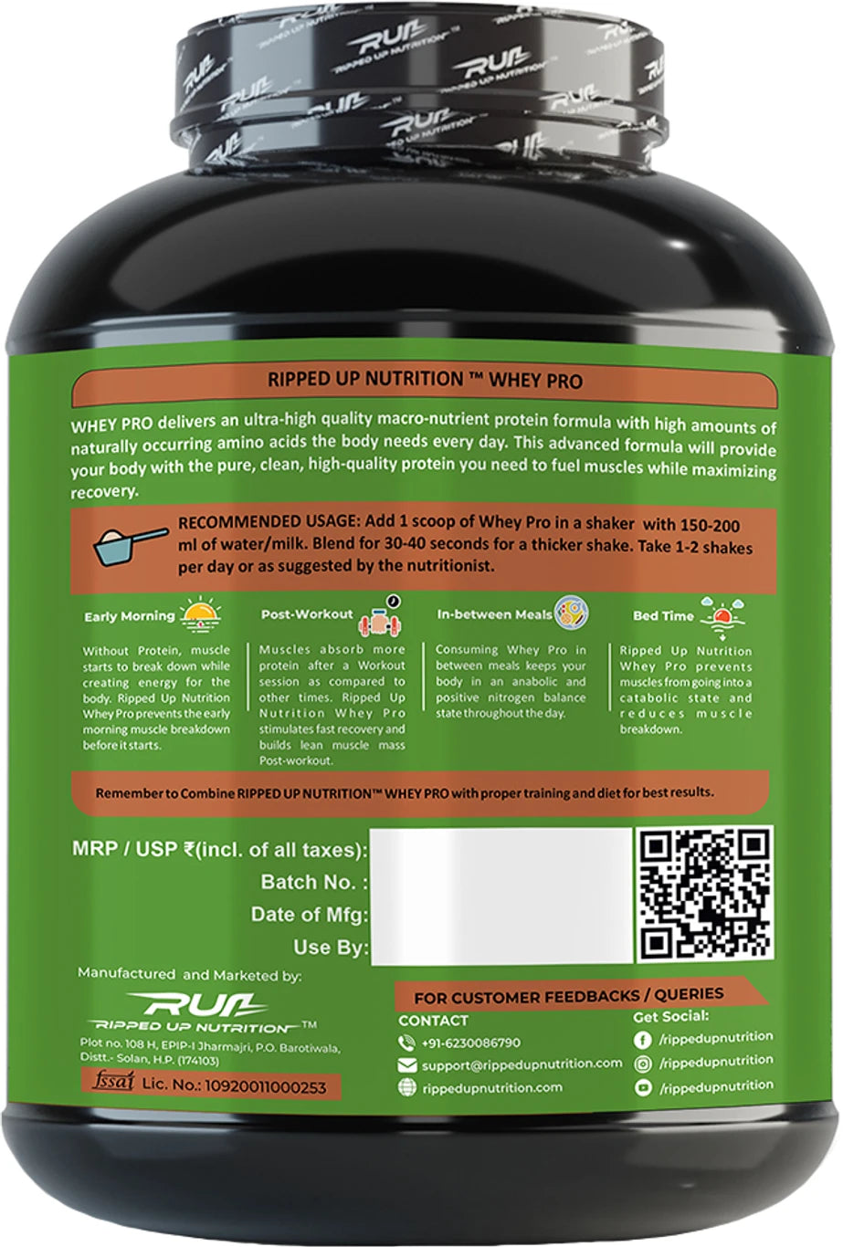 Ripped Up Nutrition Whey Pro(TRUSTIFIED)-24GM Protein-Low Carbs ,Digestive Enzimes Whey Protein
