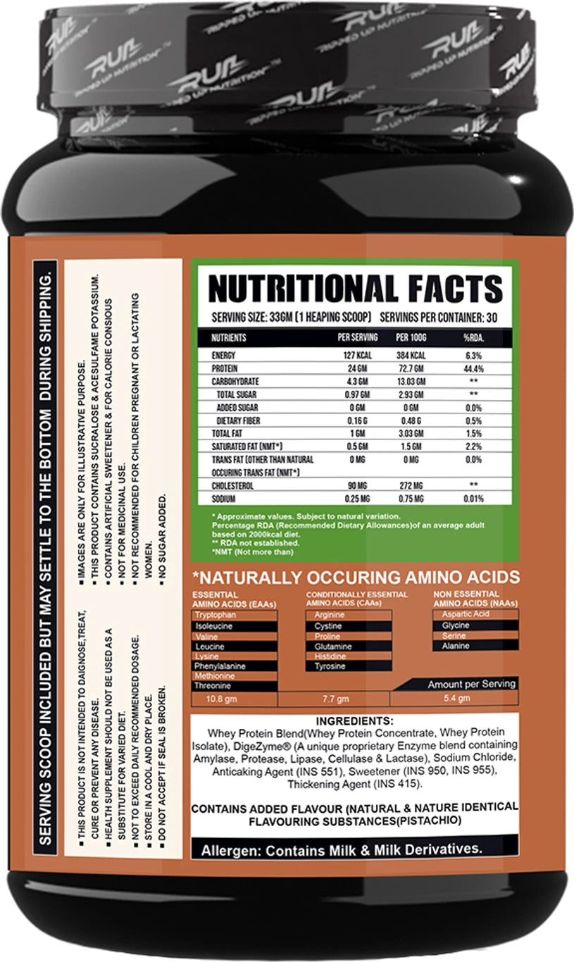 Ripped Up Nutrition Whey Pro(TRUSTIFIED)-24GM Protein-Low Carbs ,Digestive Enzimes Whey Protein